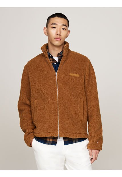 Saco Cafe De Felpa Con Cremallera Para Hombre Tommy Hilfiger