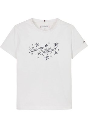 Camiseta Blanca Con Logo Script Para Niña Tommy Hilfiger