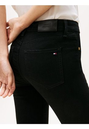 Jeans Negro Como Ceñidos Negros De Talle Medio Tommy Hilfiger