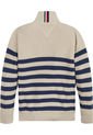 Súeter Niño De Cuello Alto Con Rayas Beige Tommy Hilfiger de Tommy Hilfiger