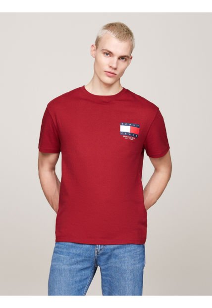 Camiseta Roja Con Logo En La Espalda Tommy Jeans