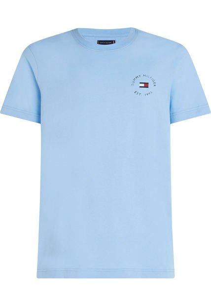 Camiseta Celeste Con Logo Circular Tommy Hilfiger