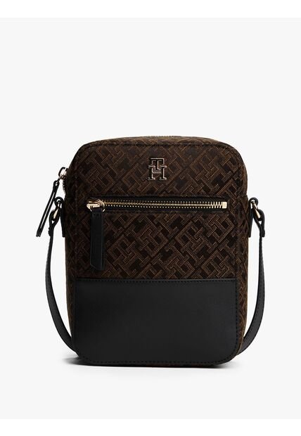 Bolso Negro Crossover Jacquard Tommy Hilfiger