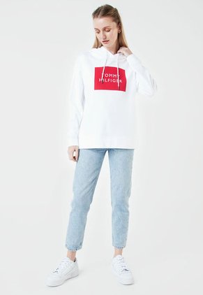 Hoodie Blanco-Rojo Tommy Hilfiger