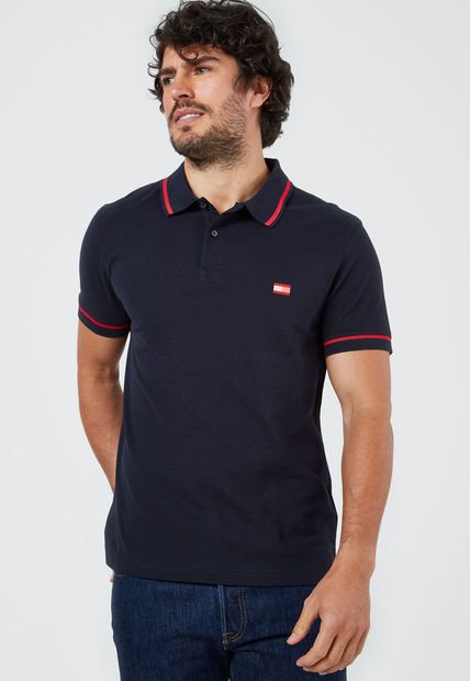 Camiseta Polo Azul-Rojo Tommy Hilfiger