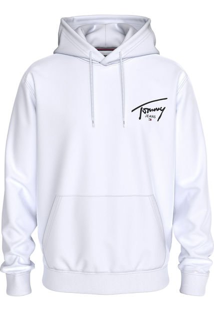 Buzo Blanco  Con Capota Y Logo Distintivo Tommy Jeans