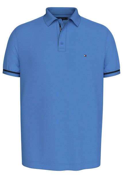 Polo Azul Under Placket De Corte Regular Tommy Hilfiger