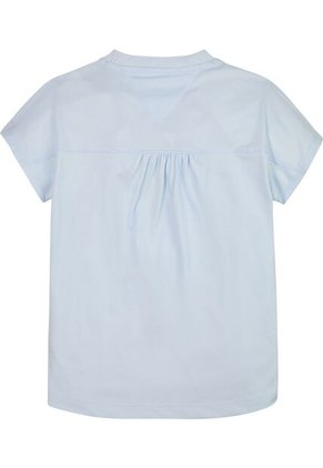 Camiseta Con Logo De Rayas Náuticas Niña Celeste Tommy Hilfiger