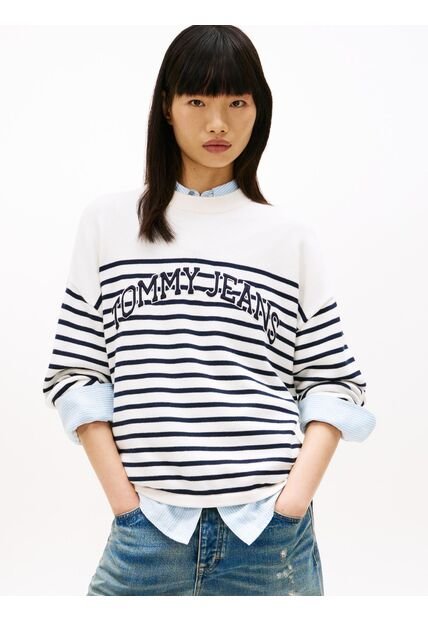 Saco Blanco TJW Varsity De Cuello Redondo Con Estilo Universitario Tommy Jeans