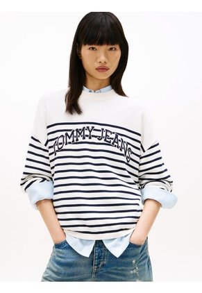 Saco Blanco TJW Varsity De Cuello Redondo Con Estilo Universitario Tommy Jeans