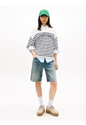 Saco Blanco TJW Varsity De Cuello Redondo Con Estilo Universitario Tommy Jeans
