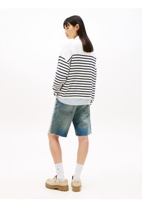 Saco Blanco TJW Varsity De Cuello Redondo Con Estilo Universitario Tommy Jeans