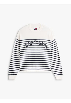 Saco Blanco TJW Varsity De Cuello Redondo Con Estilo Universitario Tommy Jeans