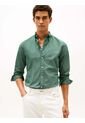 Camisa Verde De Corte Regular Flex Poplin Con Micro Estampado Tommy Hilfiger de Tommy Hilfiger