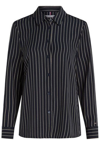 Camisa Azul Oscuro De Rayas Estilo Cuerda Tommy Hilfiger Tommy Hilfiger