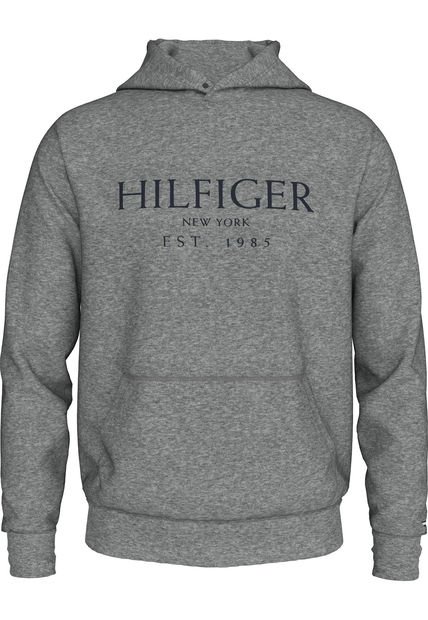 Buzo Gris Con Capota Con Logo Tommy Hilfiger