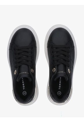 Tenis Negro De Corte Bajo Con Cordones Tommy Hilfiger