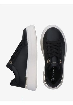 Tenis Negro De Corte Bajo Con Cordones Tommy Hilfiger