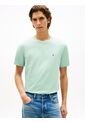 Camiseta Verde De Cuello Redondo Con Logo Bordado Tommy Hilfiger de Tommy Hilfiger