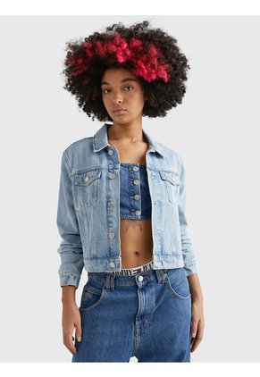 Chaqueta Jeans Izzie De Corte Slim Mujer Azul Tommy Jeans