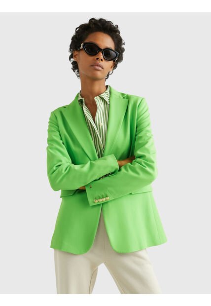 Americana De Traje Con Botonadura Sencilla Mujer Verde Tommy Hilfiger