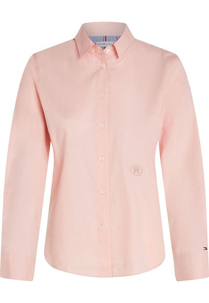 Camisa Rosa Essential De Popelín Con Corte Regular Tommy Hilfiger