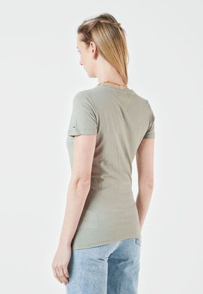 Camiseta Gris-Blanco Tommy Jeans