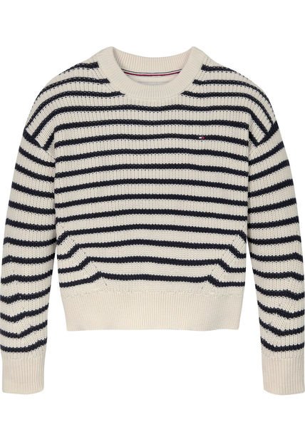 Saco Tejido Essential De Rayas Azul Para Niña Tommy Hilfiger