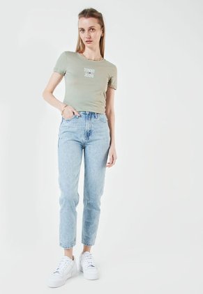 Camiseta Gris-Blanco Tommy Jeans