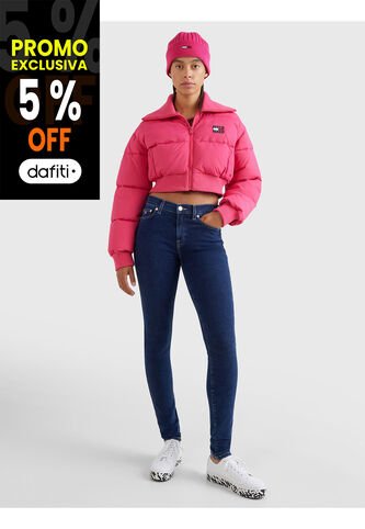 Jeans Nora Ceñidos De Talle Medio Con Efecto Desteñido Mujer Azul Tommy Hilfiger Tommy Hilfiger