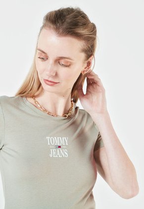 Camiseta Gris-Blanco Tommy Jeans
