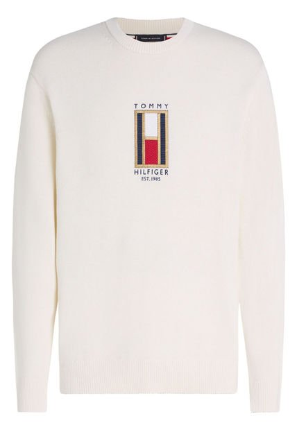 Saco Blanco De Cuello Redondo Con Logo Gráfico Tommy Hilfiger