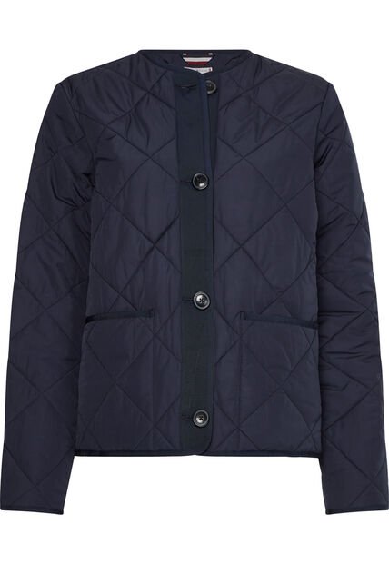 Chaqueta Acolchada Corta Sin Cuello Mujer Azul Tommy Hilfiger
