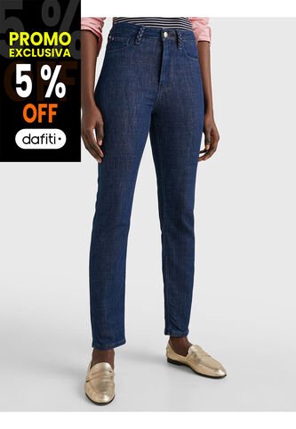 Jeans Ajustados De Talle Alto Mujer Azul Tommy Hilfiger Tommy Hilfiger