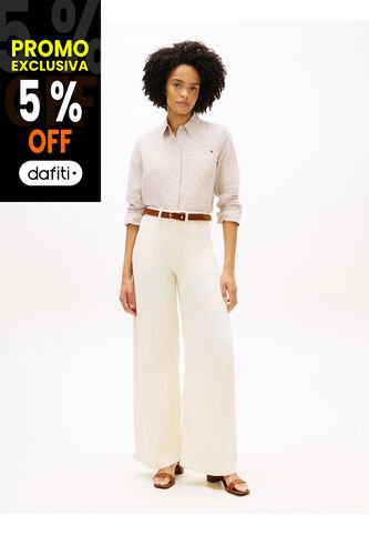 Jeans Beige De Estilo Años 70 Con Pierna Ancha Y Talle Alto Tommy Hilfiger Tommy Hilfiger