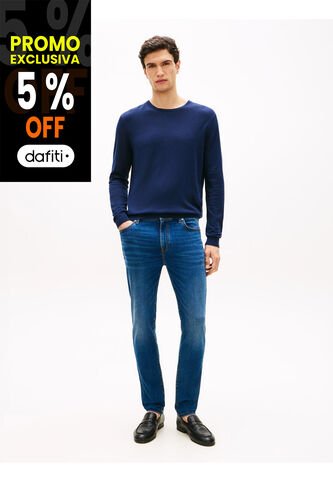 Jeans Azul Bleecker Slim Con Efecto Usado Tommy Hilfiger Tommy Hilfiger