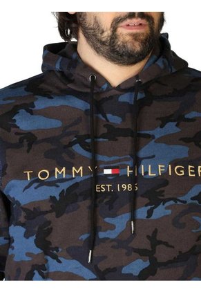 Sudadera Con Capucha Y Estampado De Camuflaje Azul Tommy Hilfiger