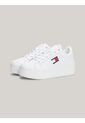 Tenis Blancos De Plataforma De Cuero Essential Tommy Hilfiger de Tommy Hilfiger