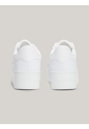 Tenis Blancos De Plataforma De Cuero Essential Tommy Hilfiger