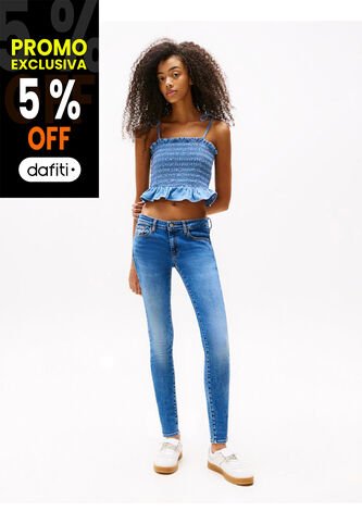 Jeans Azul Sophie De Tallebajo Y Corte Skinny Tommy Jeans Tommy Hilfiger