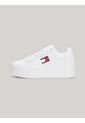 Tenis Blancos De Plataforma De Cuero Essential Tommy Hilfiger de Tommy Hilfiger