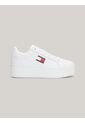 Tenis Blancos De Plataforma De Cuero Essential Tommy Hilfiger de Tommy Hilfiger