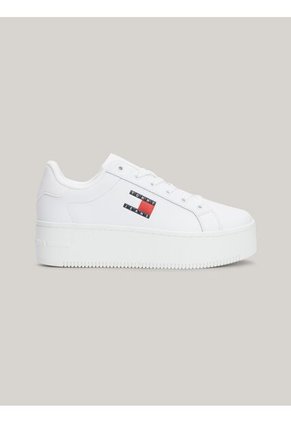 Tenis Blancos De Plataforma De Cuero Essential Tommy Hilfiger