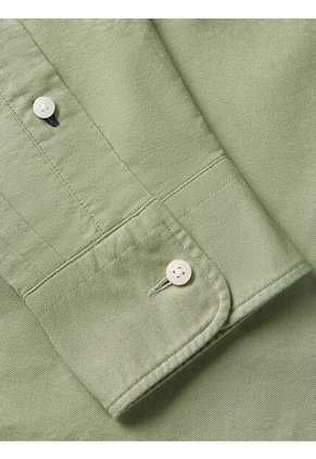 Camisa Verde De Corte Regular Con Logo Bordado Tommy Hilfiger