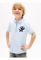 Polo Celeste Con Cierre De Cremallera Con Logo Script Tommy Hilfiger de Tommy Hilfiger