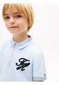 Polo Celeste Con Cierre De Cremallera Con Logo Script Tommy Hilfiger de Tommy Hilfiger