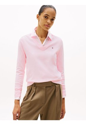 Saco Rosa De Punto Con Cuello En V Tommy Hilfiger