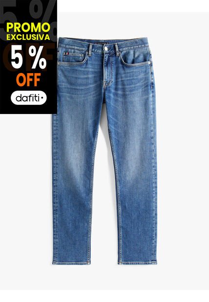 Jeans Negro De Corte Recto Tommy Hilfiger