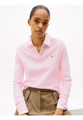 Saco Rosa De Punto Con Cuello En V Tommy Hilfiger