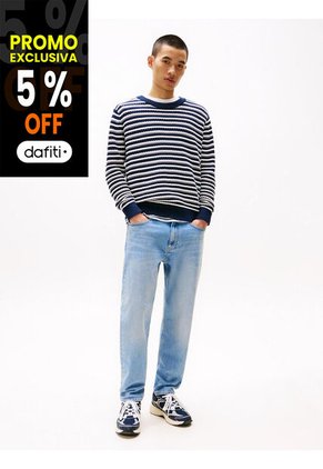 Jeans Azul Isaac Amplios Y Desteñidos De Pierna Cónica Tommy Jeans